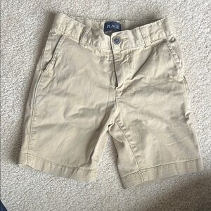 The Children's Place Beige Boys Flat-Front Shorts uniform